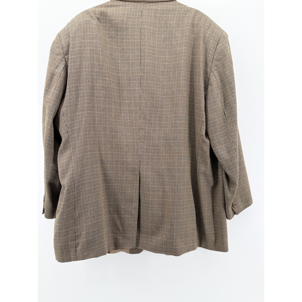 Chaps Ralph Lauren Mens 52R Blazer Brown Houndstooth Silk Blend Jacket - Picture 4 of 8